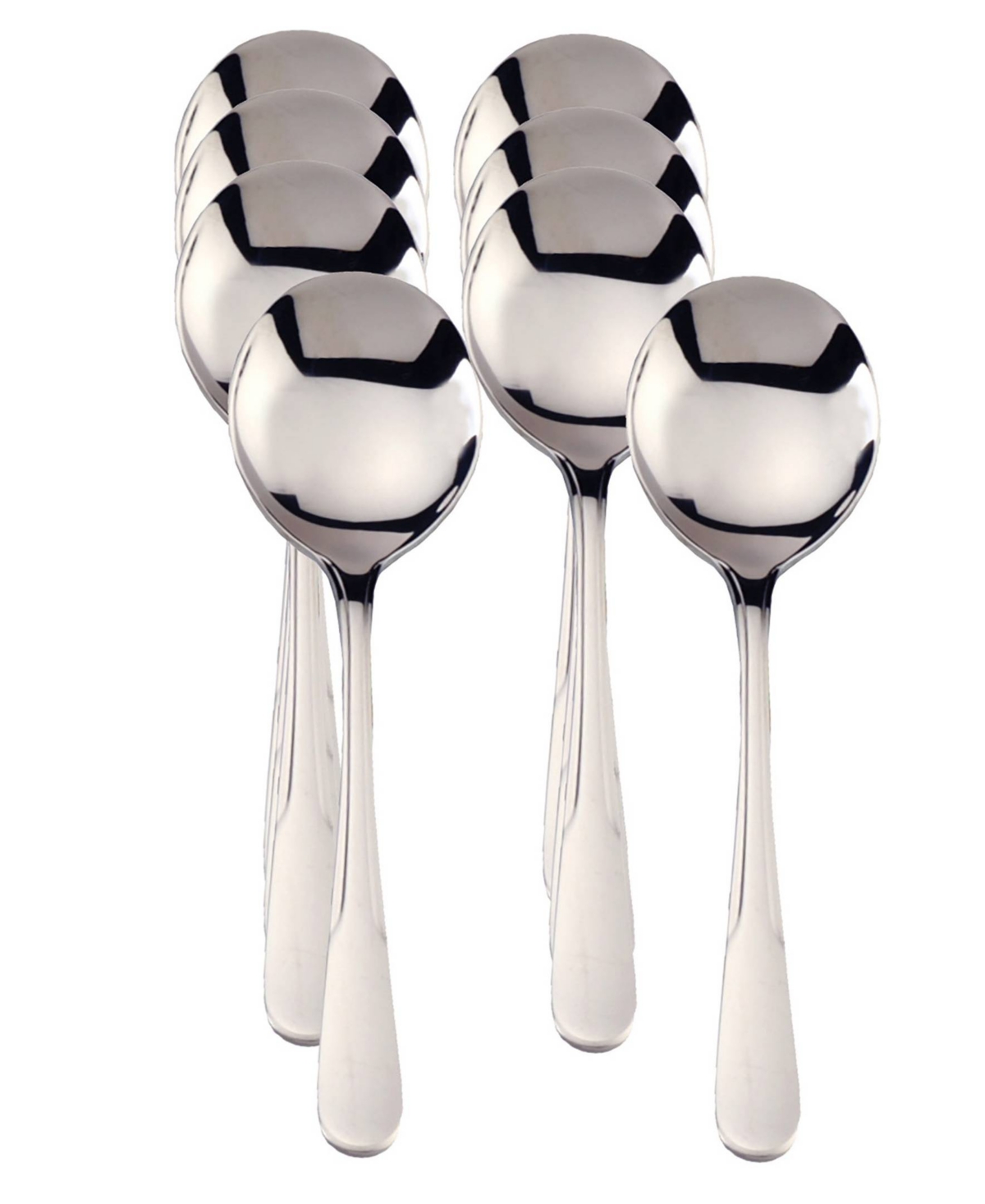 RSVP INTERNATIONAL ENDURANCE 18/8 STAINLESS STEEL 8 PIECE 6.7" BOXED SET OF SOUP SPOONS 