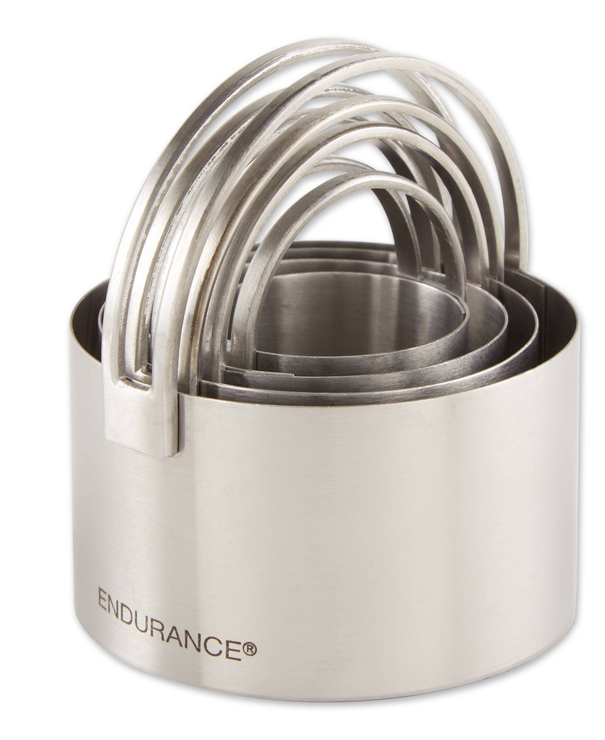 Rsvp International Endurance Stainless Steel 4 Piece Round Rippled Biscuit Cutter Set In Gray