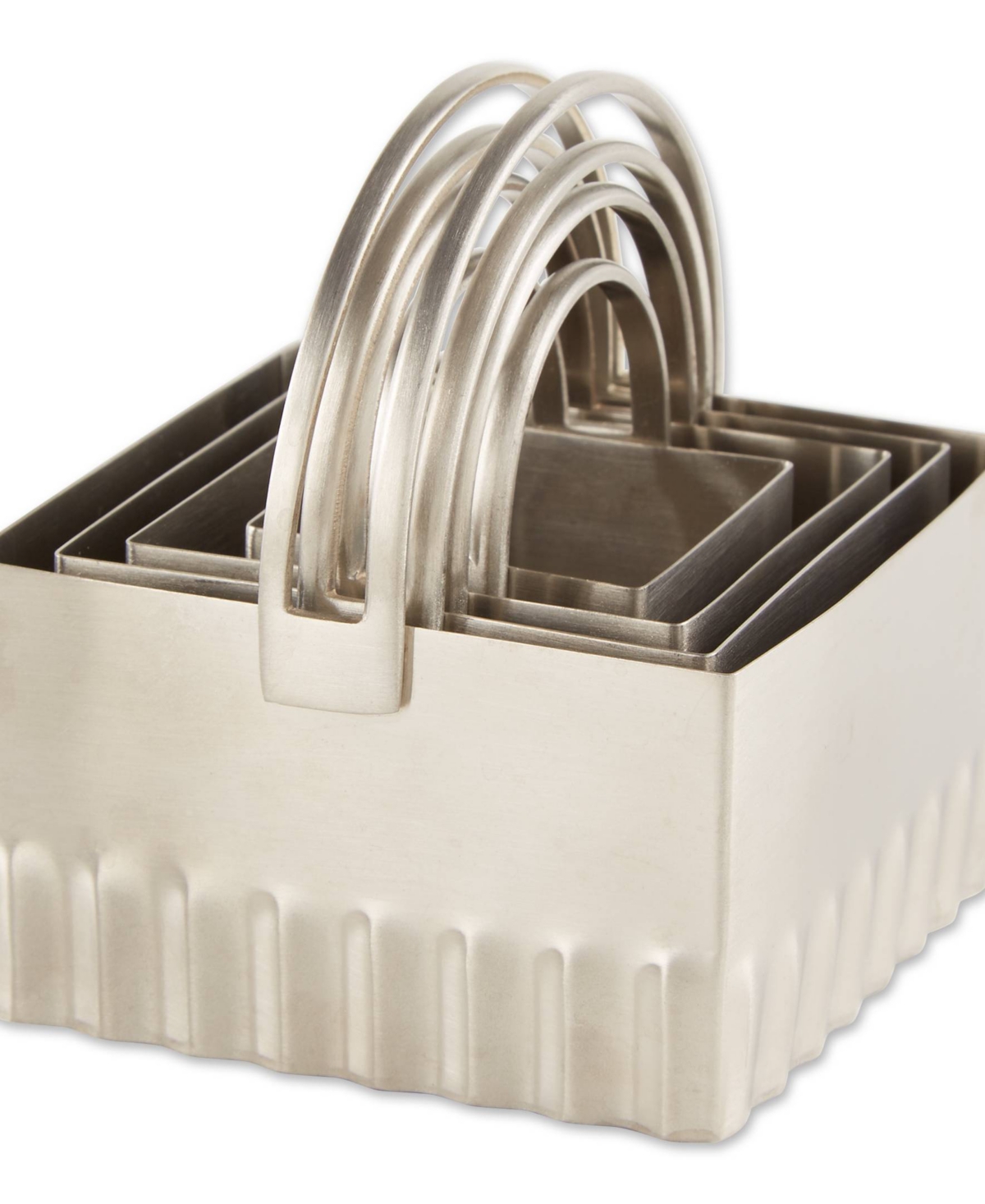 Rsvp International Endurance 4 Piece Square Rippled Biscuit Cutters In Gray