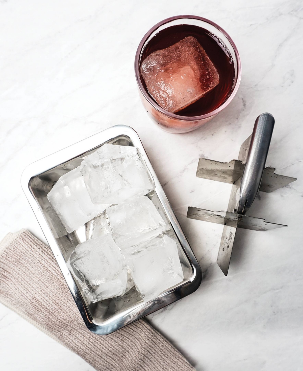 Rsvp International Endurance Stainless Steel 7x5x3" Ice Cube Tray In Gray
