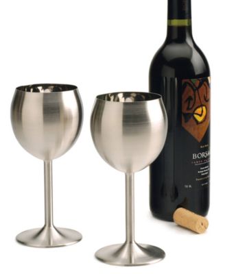 Endurance Stainless Steel Wine Glass Set 2 Piece 3x3x7"