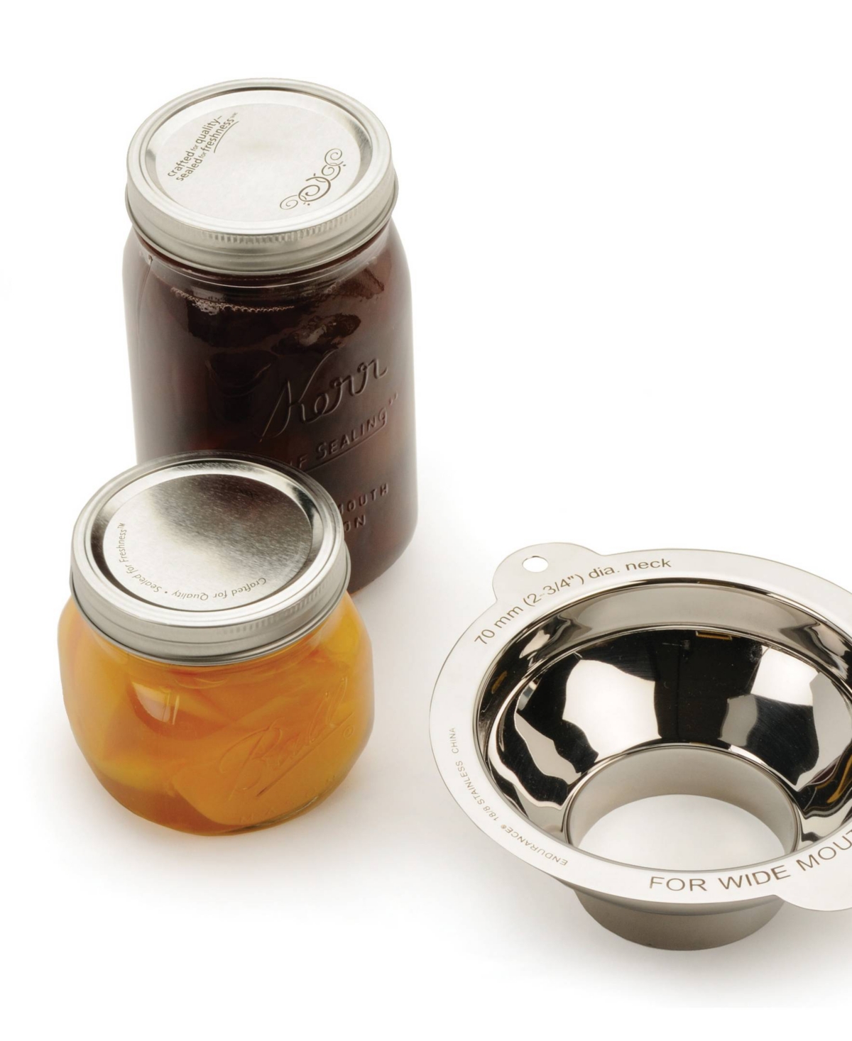 Rsvp International Endurance Stainless Steel 7"x6"x3" Wide Mouth Canning Funnel In Silver