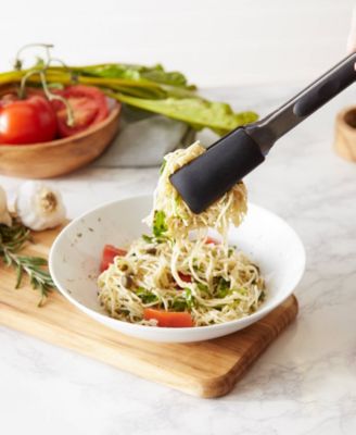 Endurance 18/8 Stainless Steel 10.75" Black Square Silicone Tip Tongs