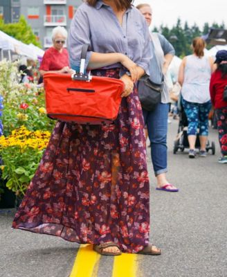 Aluminum Frame 17x11x18" Red Foldable Market Basket