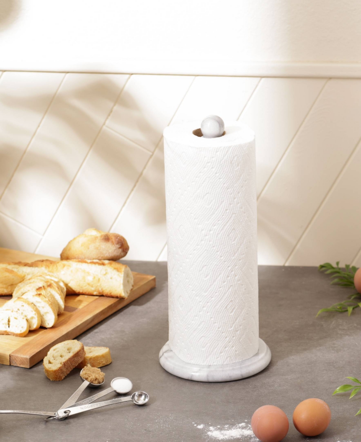 Rsvp International Marble 5.5" D X 12.75" H Paper Towel Holder In Gray