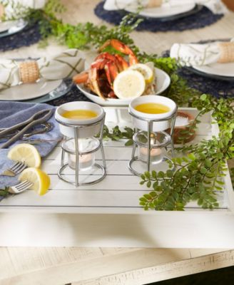 Stoneware 2 Piece 3x3x5" Promo Butter Warmer Set