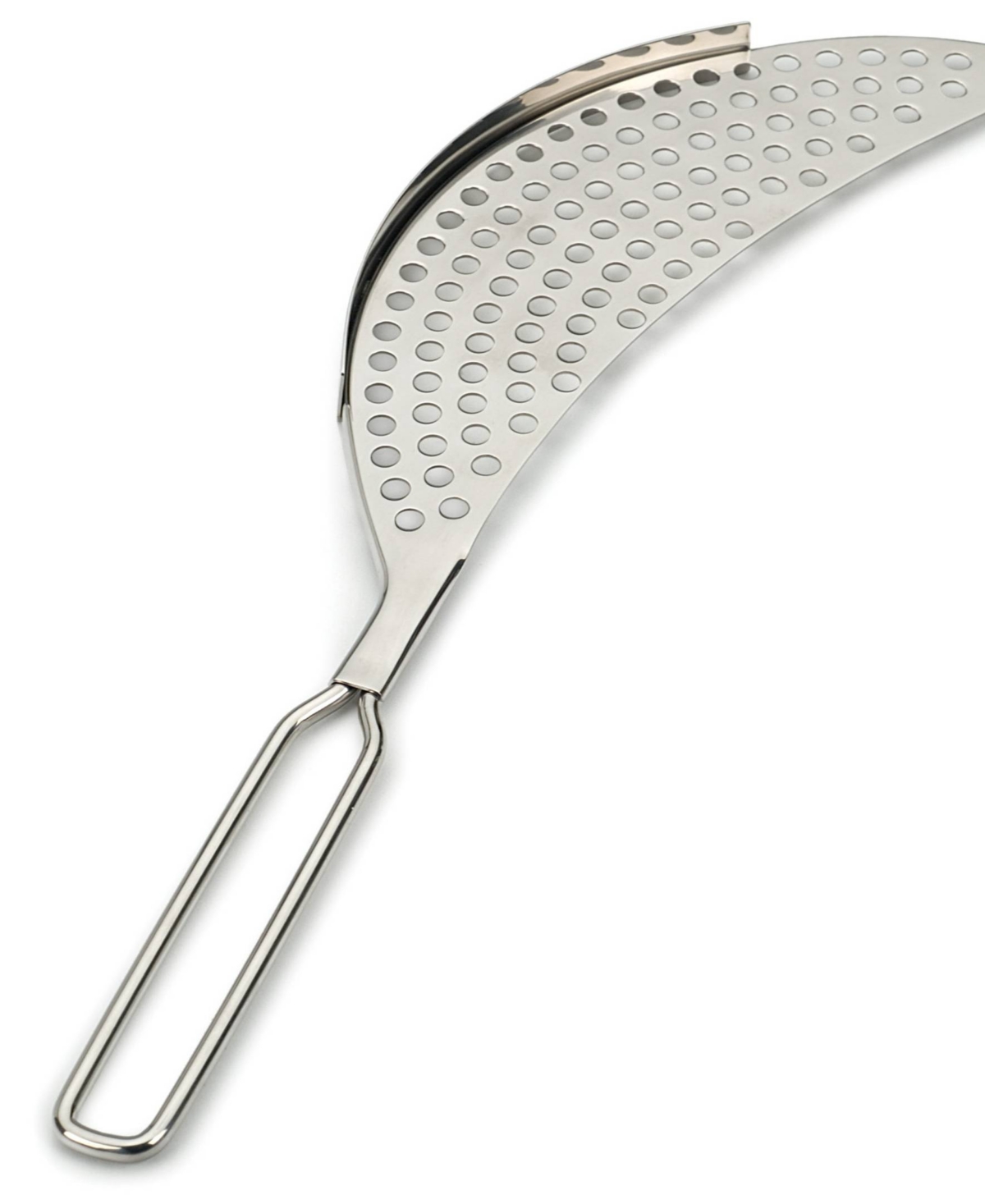 Rsvp International Endurance Stainless Steel 15"x3" Pierced Crescent Pot Strainer In Gray