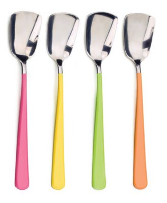 Endurance Stainless Steel 4 Piece 6" Ice Cream Spoons Set in Mixed Colors
