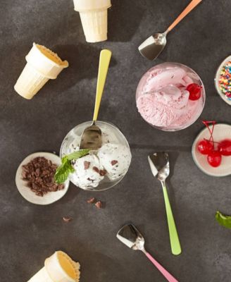 Endurance Stainless Steel 4 Piece 6" Ice Cream Spoons Set in Mixed Colors