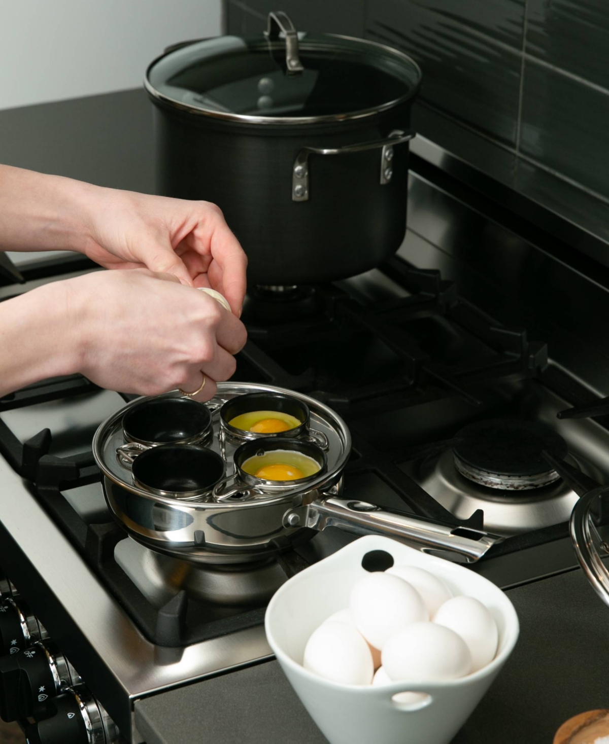 Rsvp International Rsvp Endurance Stainless Steel 4-egg Poacher Set In Gray