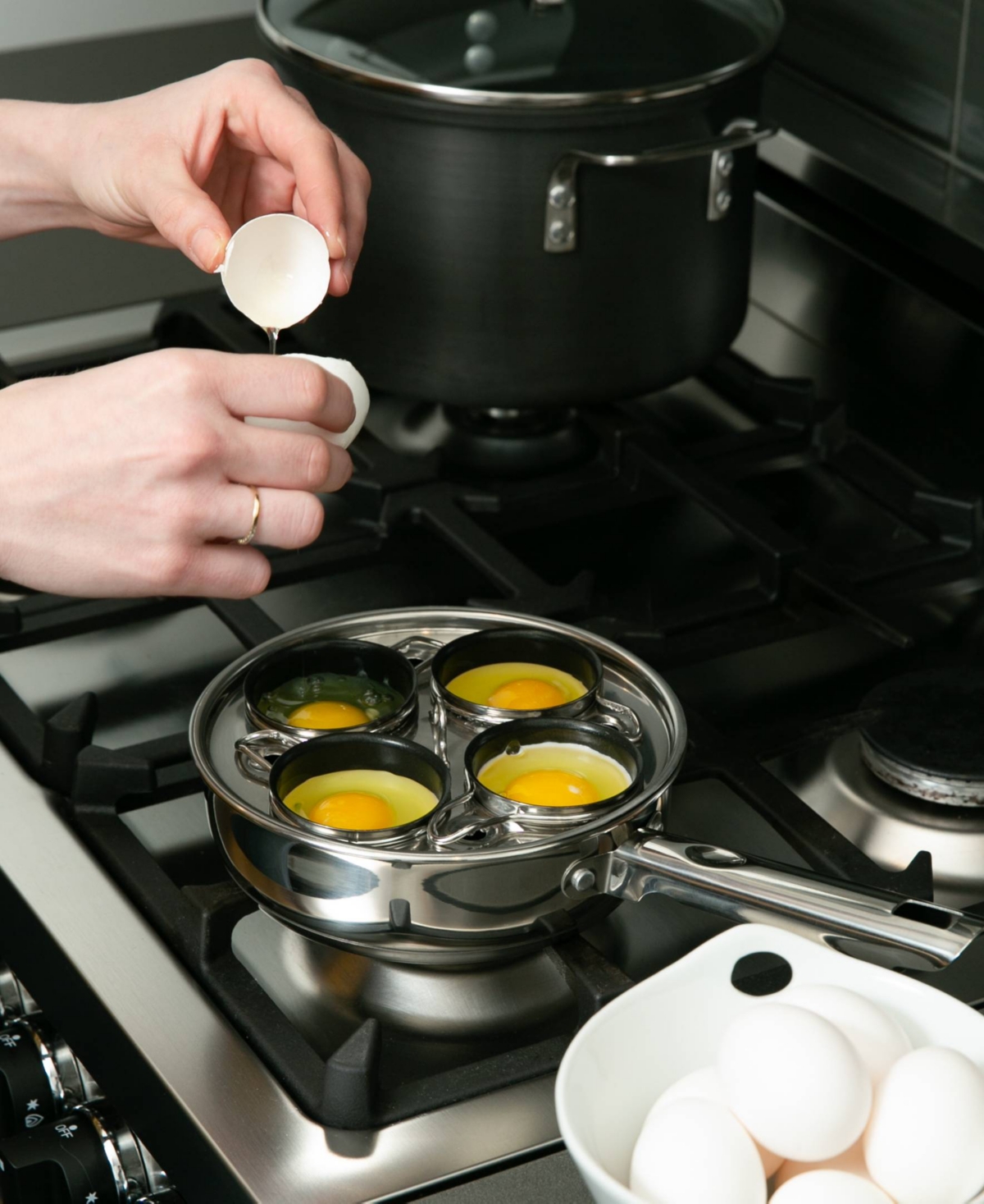 Rsvp International Rsvp Endurance Stainless Steel 4-egg Poacher Set In Gray