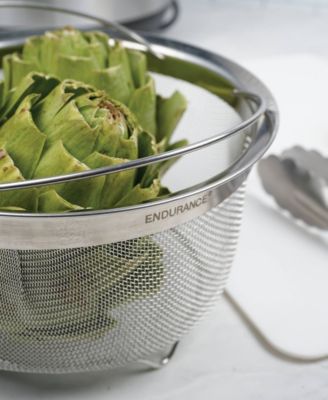 Endurance Stainless Steel 3 Quart Mesh Basket With Folding Handles