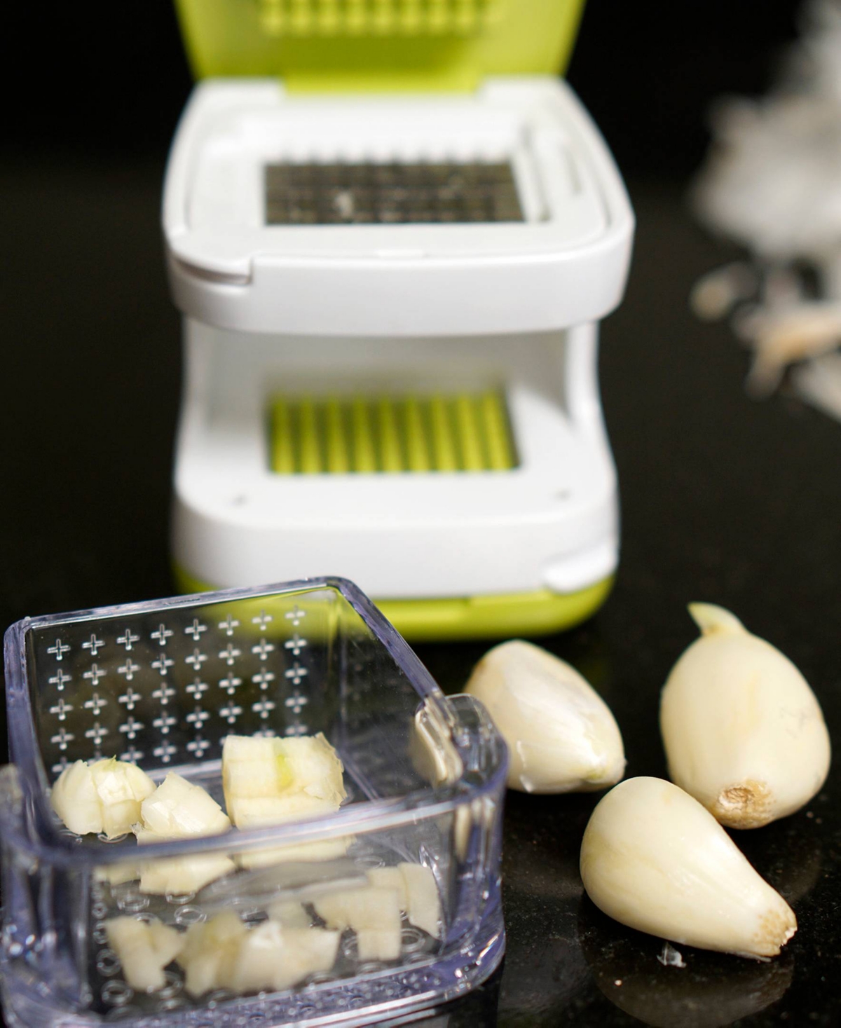 Shop Rsvp International 5 Piece Plastic And Stainless Steel 2.8x2.8" Garlic Cube In Green