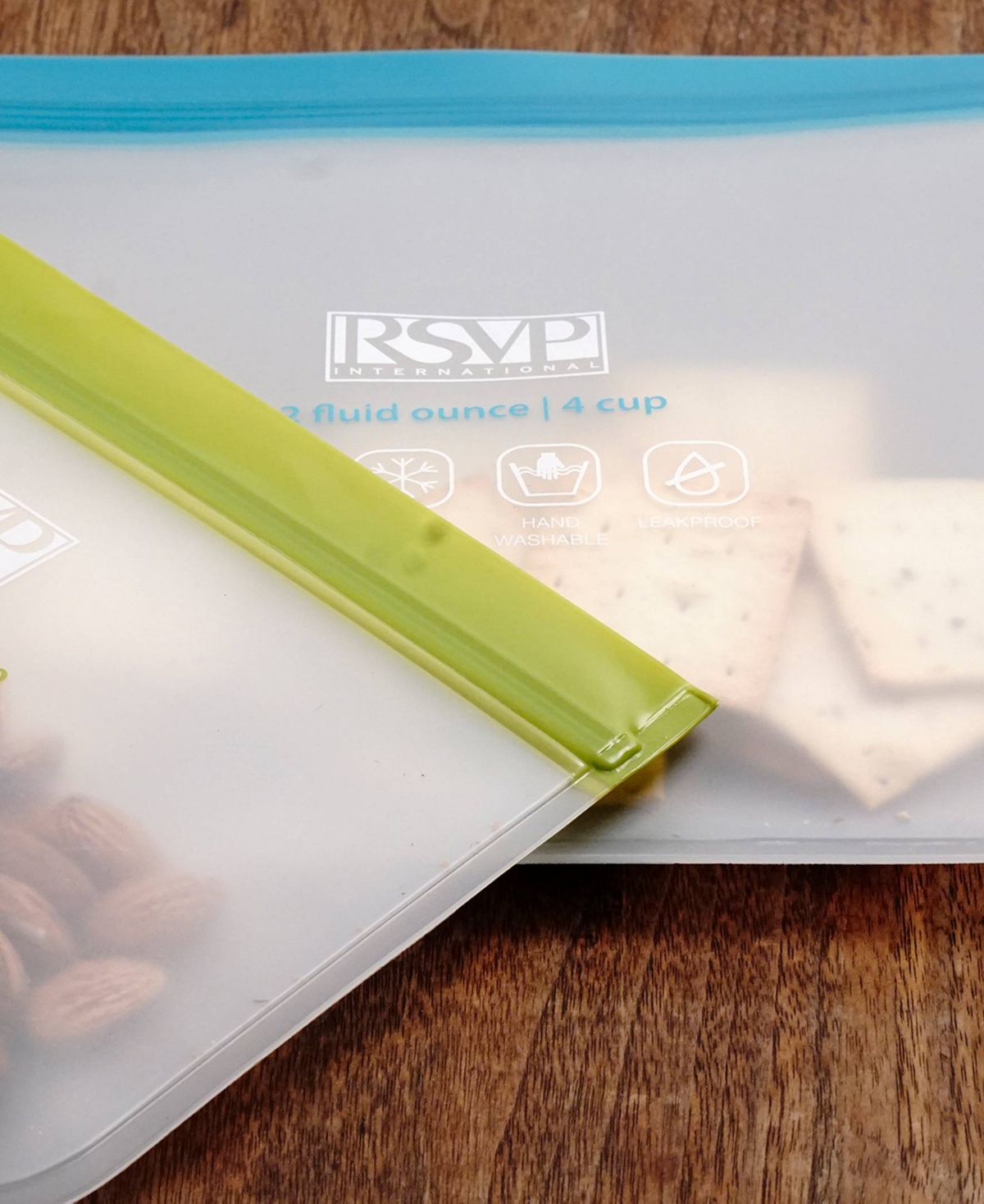 Rsvp International Polyethylene 2 Piece 9" X 8.25" Eco Press-n-seal Bags In Blue
