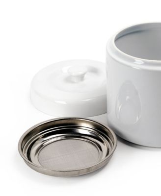 6 Cup Ceramic White Grease Keeper