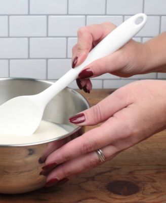 Silicone Coated Steel 11" x 2.25" Ela Series White Spoon