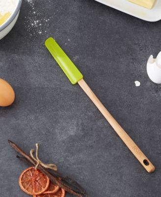 Silicone Wood 12x1" Green Skinny Spatula