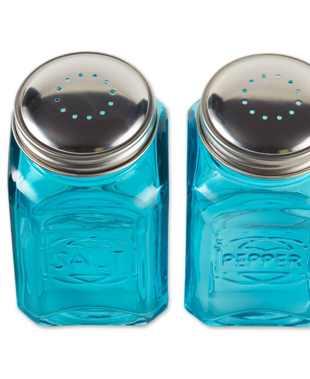 Rsvp International Retro Glass Turquoise 2 Piece 8 Ounce Retro Style Salt Pepper Set In Blue