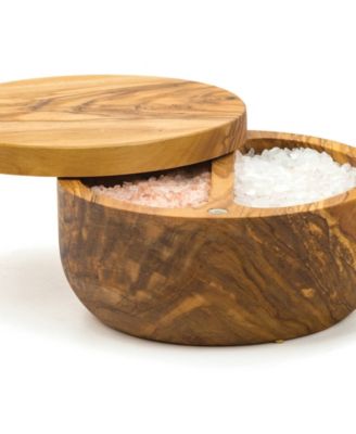 Olive Wood 8 ounce Salt Box