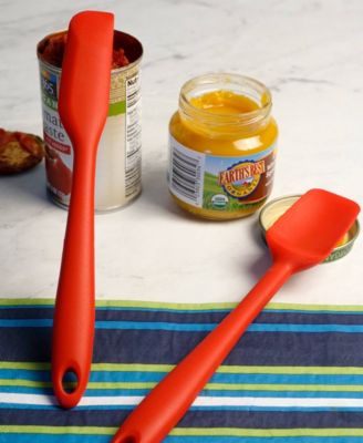 Silicone Coated Steel 2 Piece 8" Ela Series Red Mini Spatula Set