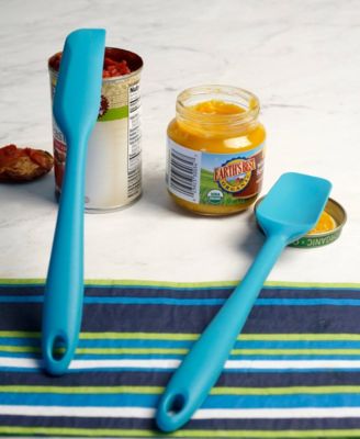 Silicone Coated Steel 2 Piece 8" Ela Series Turquoise Mini Spatula Set