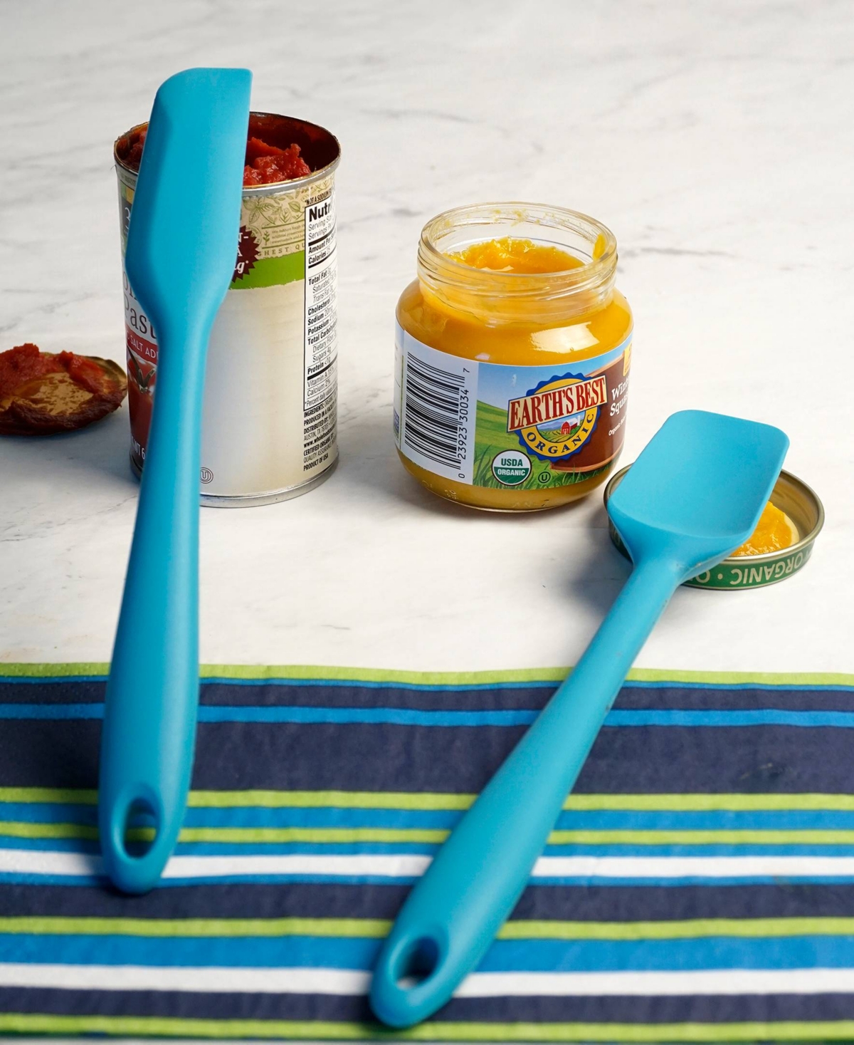 Shop Rsvp International Silicone Coated Steel 2 Piece 8" Ela Series Turquoise Mini Spatula Set In Blue
