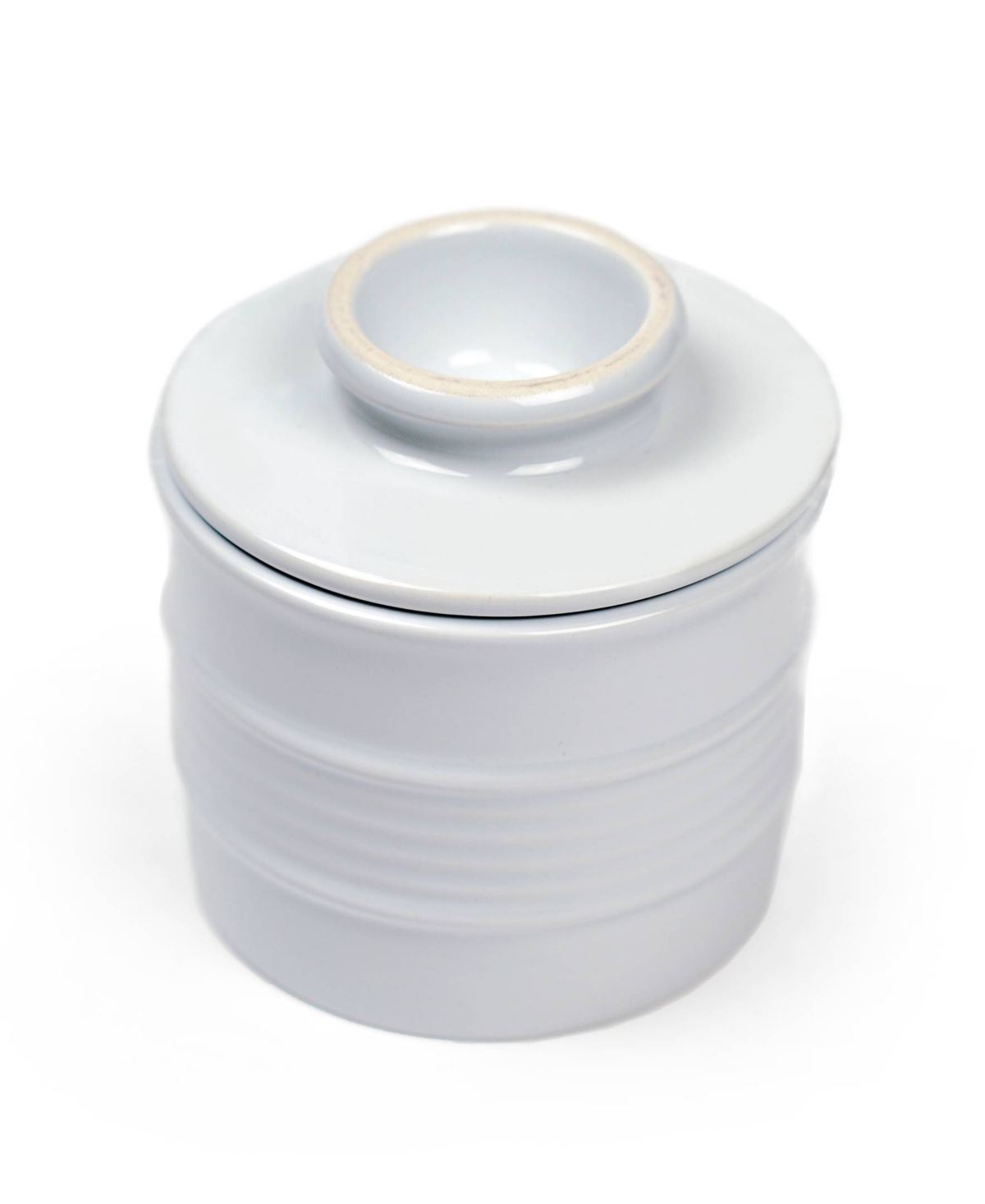 Rsvp International Stoneware White 3.7" Diameter Butter Pot In White