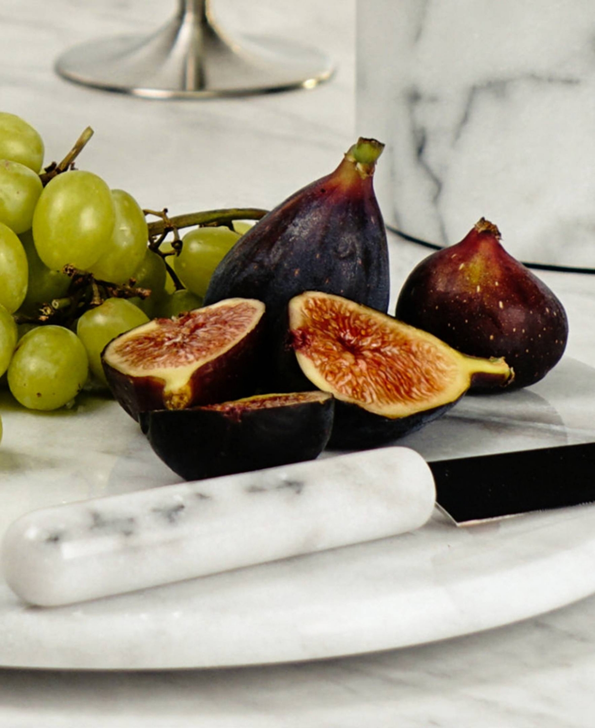 Rsvp International White Marble 10" Diameter Cheese Board In White
