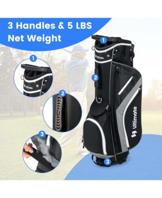 Lightweight Golf Stand Bag with 14 Way Top Dividers 6 Pockets Cooler Bag Rain Hood