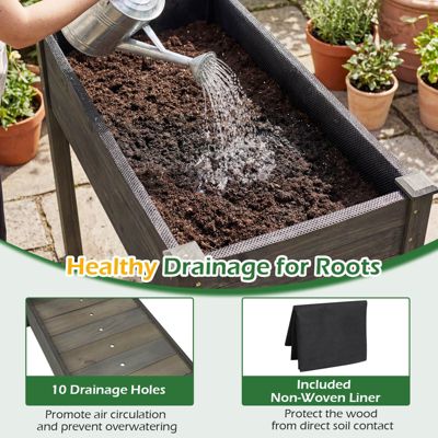 Wooden Raised Vegetable Garden Bed Elevated Grow Vegetable Planter