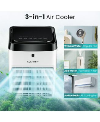 4-in-1 Evaporative Air Cooler w/ Fan & Humidifier Remote Control Ice Packs