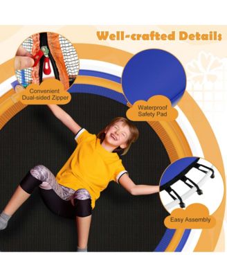 48" Mini Trampoline with Enclosure Heavy-Duty Metal Frame U-shaped Legs