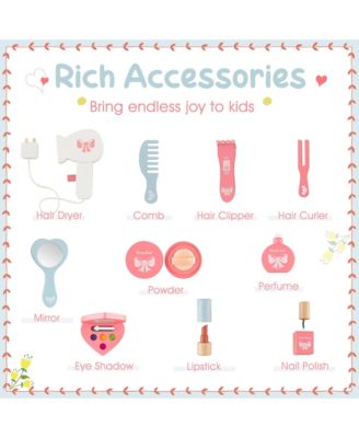 Kids Vanity Set Makeup Table & Chair Sweet Accessories Included Storage Drawer