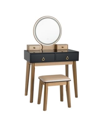 Makeup Vanity Table 3 Color Lighting Modes Jewelry Dressing