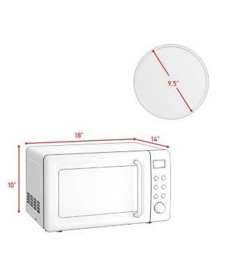 0.7Cu.ft 700W LED Retro Countertop Microwave Oven