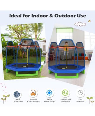 7FT Kids Trampoline Outdoor Indoor Recreational Bounce Jumper
