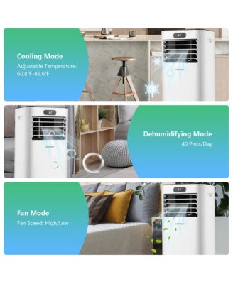 8000 BTU Portable Air Conditioner w/ Remote Control 3-in-1 Air Cooler w/ Drying