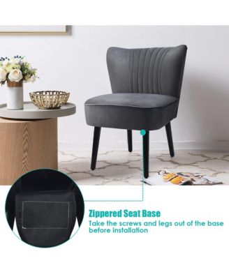 Set of 2 Armless Accent Chair Upholstered Leisure Chair Single Sofa