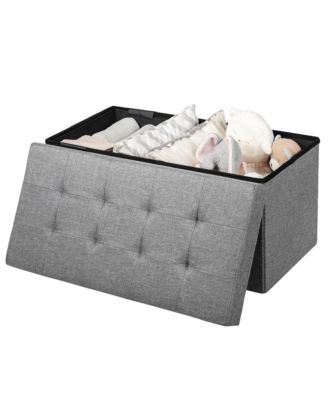 31.5&#39;&#39; Fabric Foldable Storage Ottoman Toy Chest W/ Removable Storage Bin