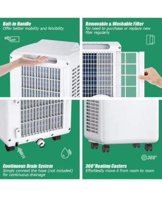 9,000 BTU Portable Air Conditioner & Dehumidifier Function Remote w/ Window Kit