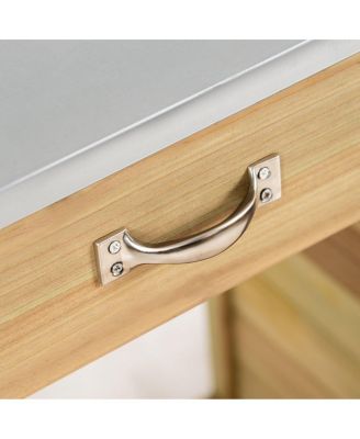 Outdoor Potting Bench Garden Wooden Work Station Metal Tabletop Cabinet Drawer