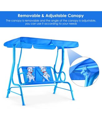 Kids Patio Swing Chair Children Porch Bench Canopy 2 Person Yard Furniture