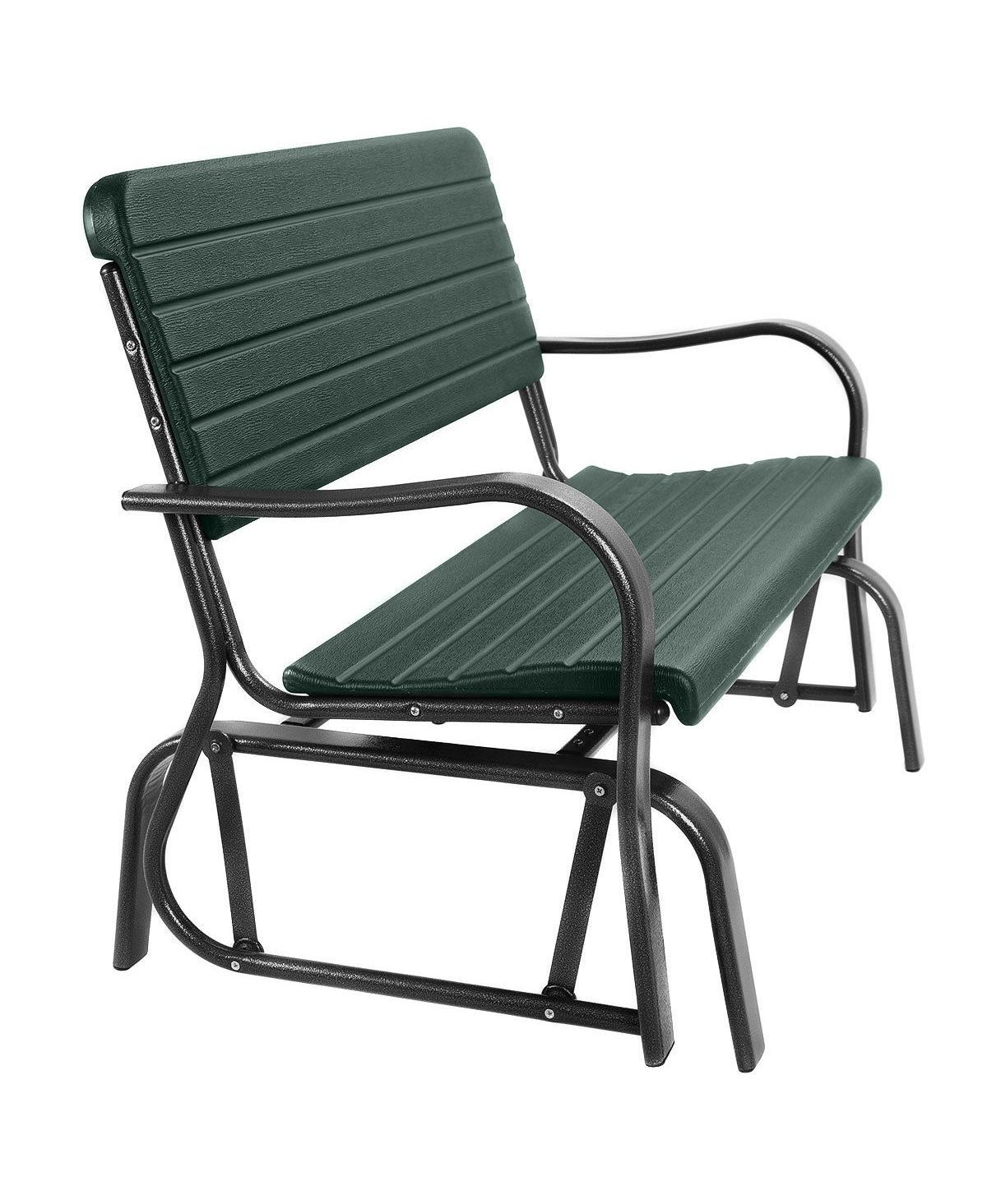 Costway Outdoor Patio Swing Porch Rocker Glider Bench Loveseat Garden Seat Steel