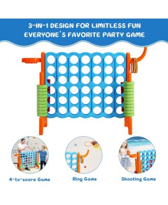 4-in-A Row Giant Game Set w/Basketball Hoop for Family