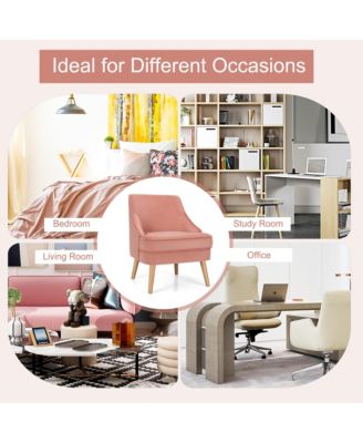 Accent Chair Velvet Upholstered Single Sofa with Legs