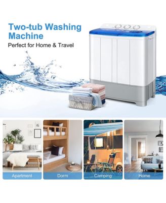 Portable Twin Tub Washing Machine Washer(13.2lbs) & Spinner (8.8lbs)