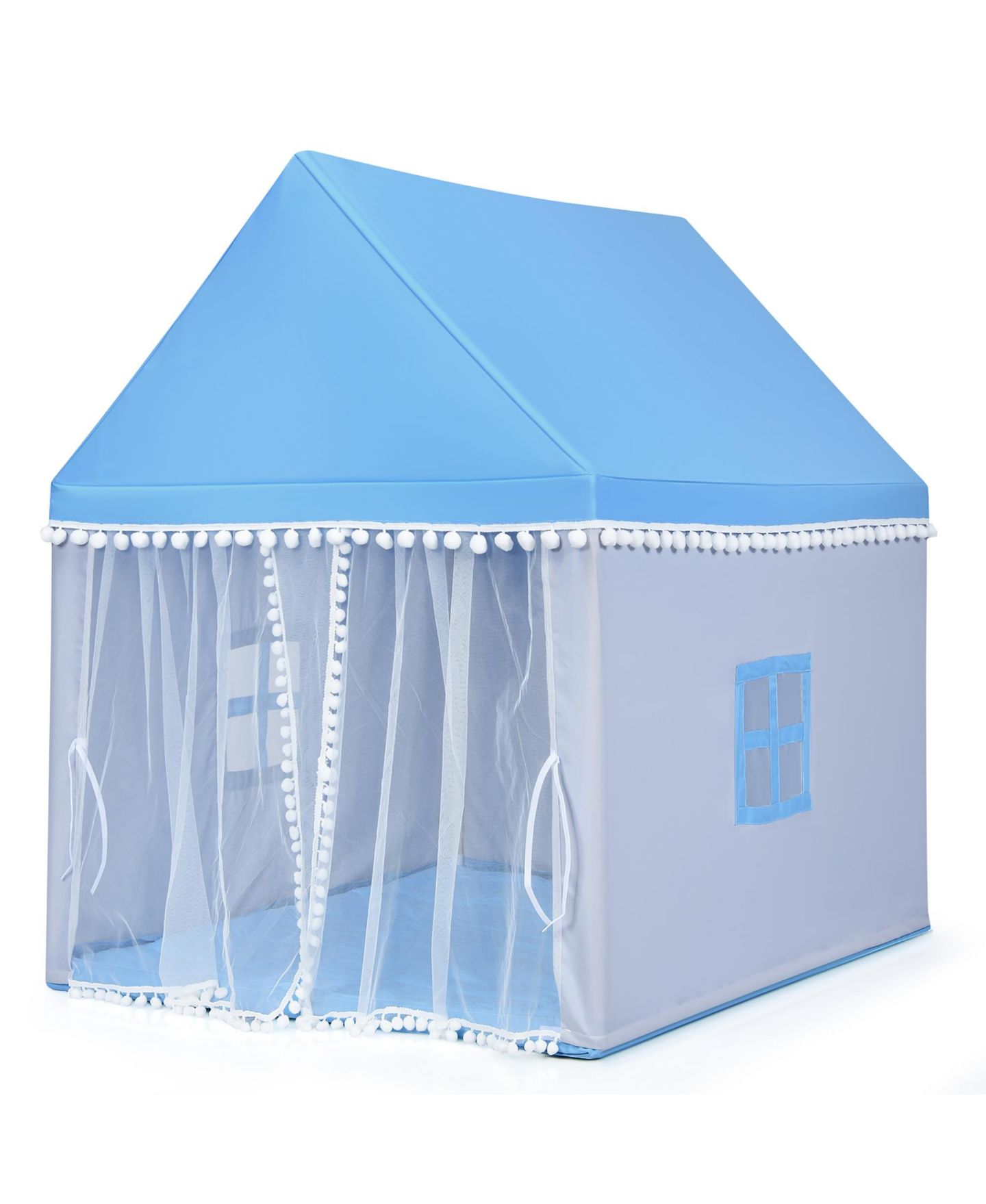 Детская игрушка Costway Large Playhouse With Mat, Ages 2+, цвет: Синий — фото 6