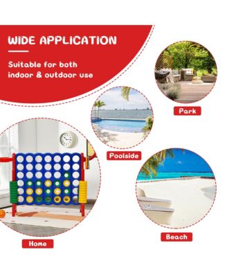 4-in-A Row Giant Game Set w/Basketball Hoop for Family