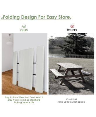 Foldable Picnic Table Bench Set Outdoor Camping for Patio and Backyard