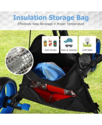 Folding 3 Wheels Golf Push Cart W/Bag Scoreboard